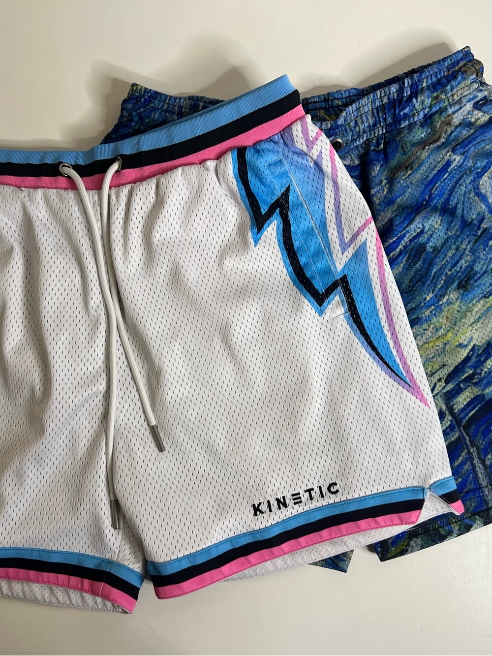 Pair of Men’s Kinetic Kings Mesh Shorts Miami/Starry Night - Size Medium